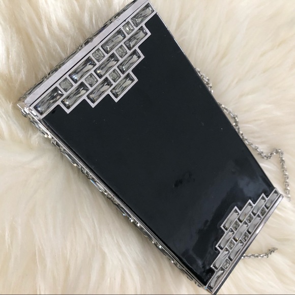 ✨JUDITH LEIBER✨ Minaudiere Patent Crystal Clutch - Picture 2 of 8